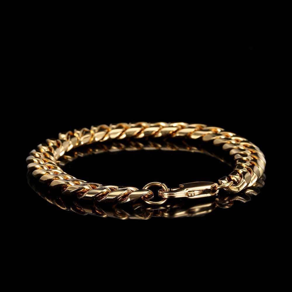 Cuban Link Bracelet – Stainless Steel, 18K Gold Plated, Lobster Clasp