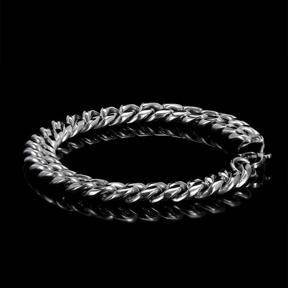 Cuban Link Bracelet – Stainless Steel, Polished Finish, Lobster Clasp