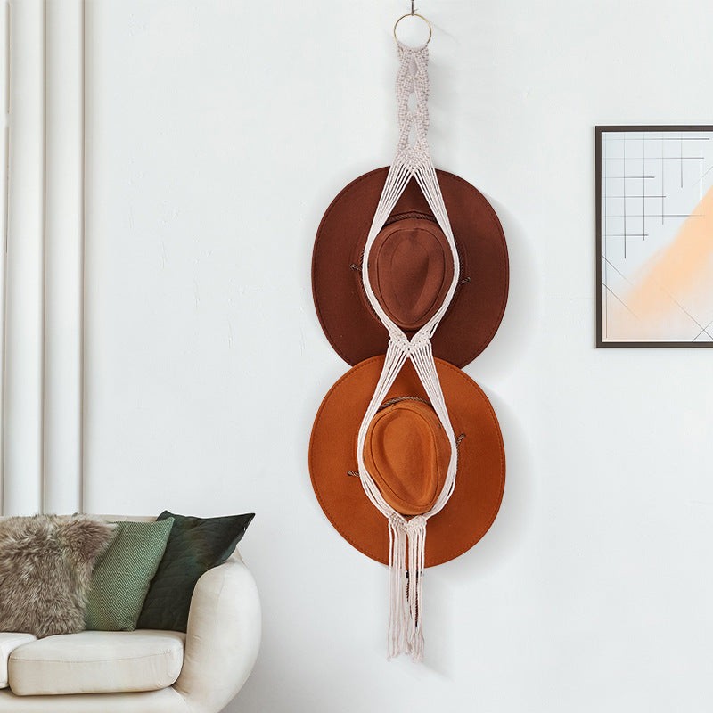 Boho Macrame 2-Tier Hat Holder