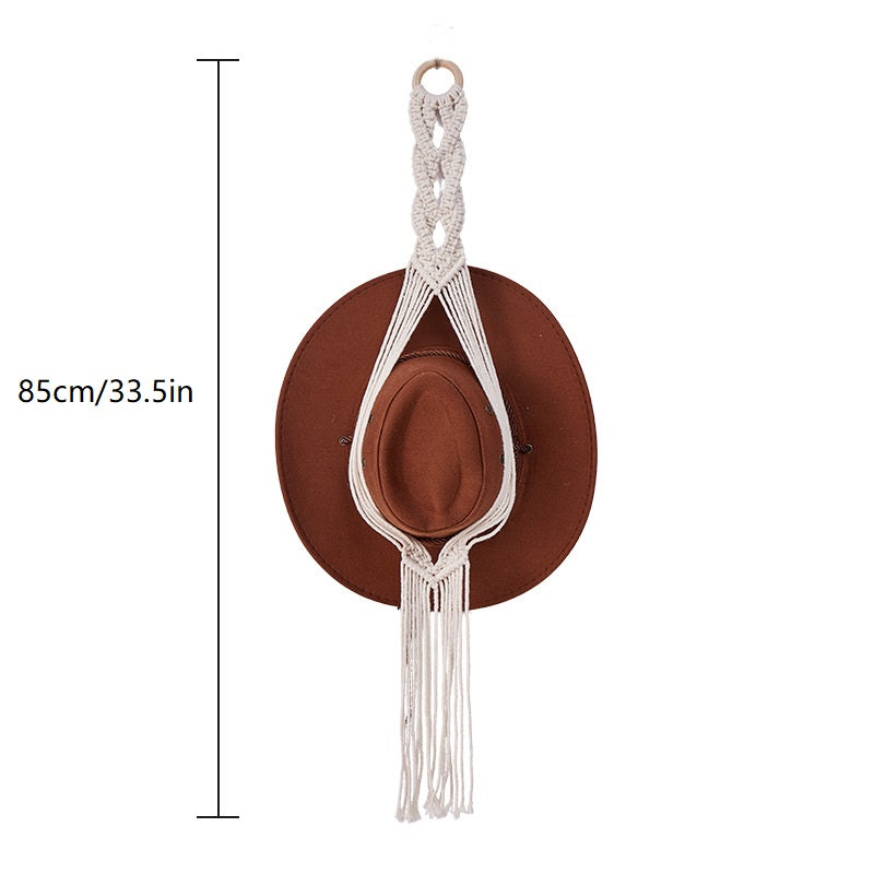 Boho Macrame 1-Tier Hat Holder
