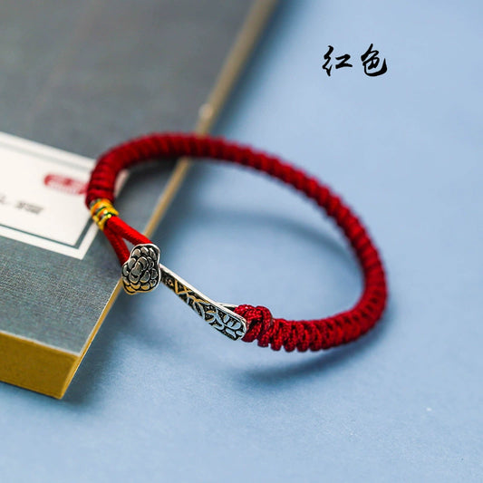S925 Sterling Silver Ruyi Knot Bracelet – Vintage Blessing & Lucky Charm