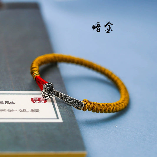 S925 Sterling Silver Ruyi Knot Bracelet – Vintage Blessing & Lucky Charm