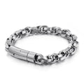 Men’s Vintage Bracelet 9mm - 316L Stainless Steel, Polished Finish