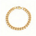 Cuban Link Bracelet – Stainless Steel, 18K Gold Plated