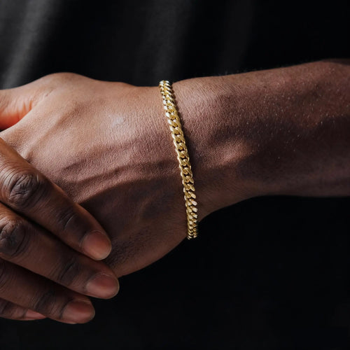 Cuban Link Bracelet – Stainless Steel, 18K Gold Plated