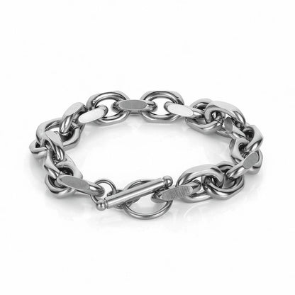 Chain Bracelet 9mm - Stainless Steel, Polished Finish, Toggle Clasp