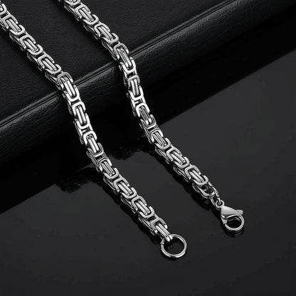 Byzantine Bracelet 4mm - Stainless Steel, Polished Finish