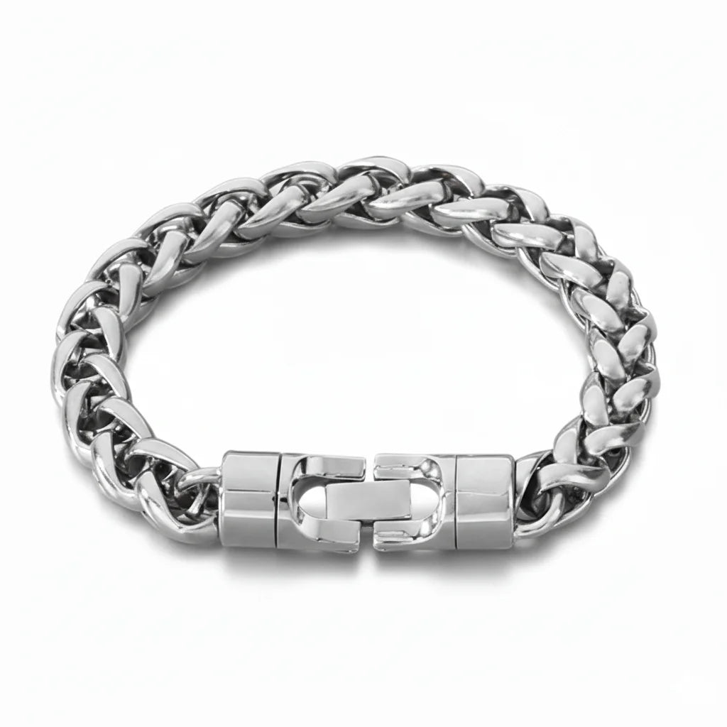 Vintage Twisted Chain Bracelet - Stainless Steel, Steel Plated