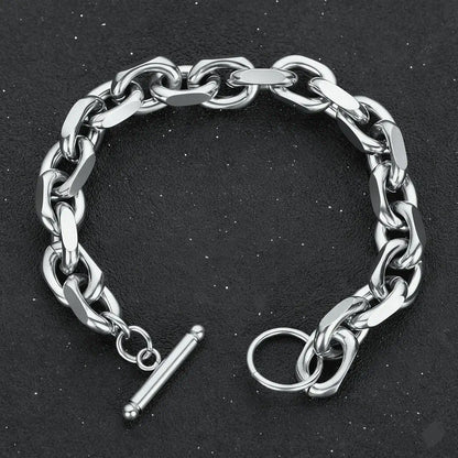 Chain Bracelet 9mm - Stainless Steel, Polished Finish, Toggle Clasp