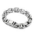 Hammered Stainless Steel Bracelet 13mm - Stainless Steel, Steel Color