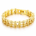 Stainless Steel Bike Chain Bracelet 11mm - Gold Plated