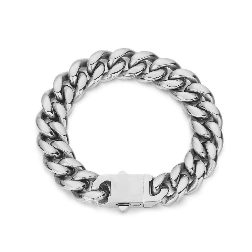 Cuban Link Bracelet – Stainless Steel, Polished Finish