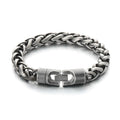 Vintage Twisted Chain Bracelet - Stainless Steel, Oxidized Black Plated