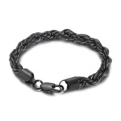 Twisted Chain Bracelet - 316L Stainless Steel, Black