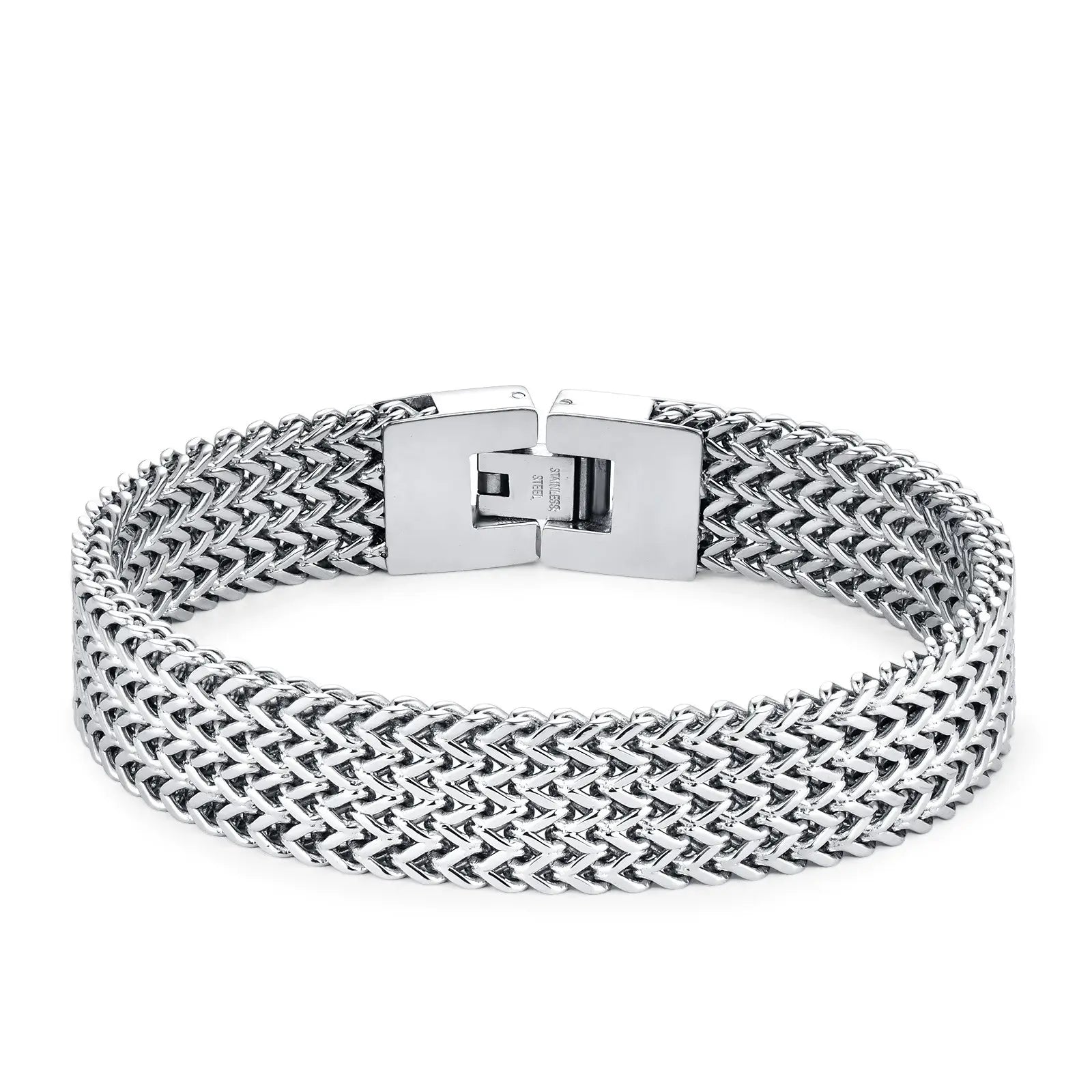 Men's Cuban Chain Bracelet 13mm - 316L Stainless Steel, Polished Finish