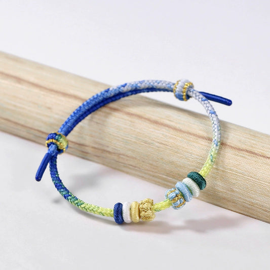 Oil Painting Style Art Bracelet – Handmade Energy & Good Luck Charm