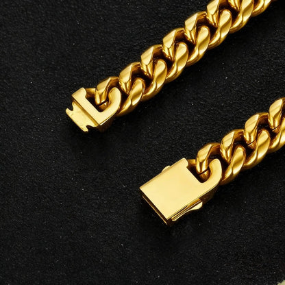 Cuban Link Bracelet – Stainless Steel, 18K Gold Plated