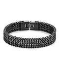 Men's Cuban Chain Bracelet 13mm - 316L Stainless Steel, Black polished finish