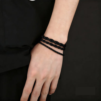 Twisted Chain Bracelet - 316L Stainless Steel, Black