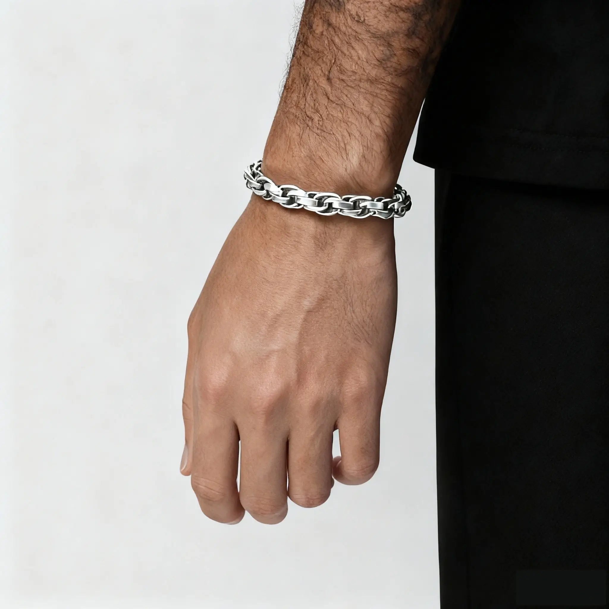 Men’s Vintage Bracelet 9mm - 316L Stainless Steel, Polished Finish