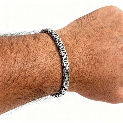 Byzantine Bracelet 4mm - Stainless Steel, Polished Finish
