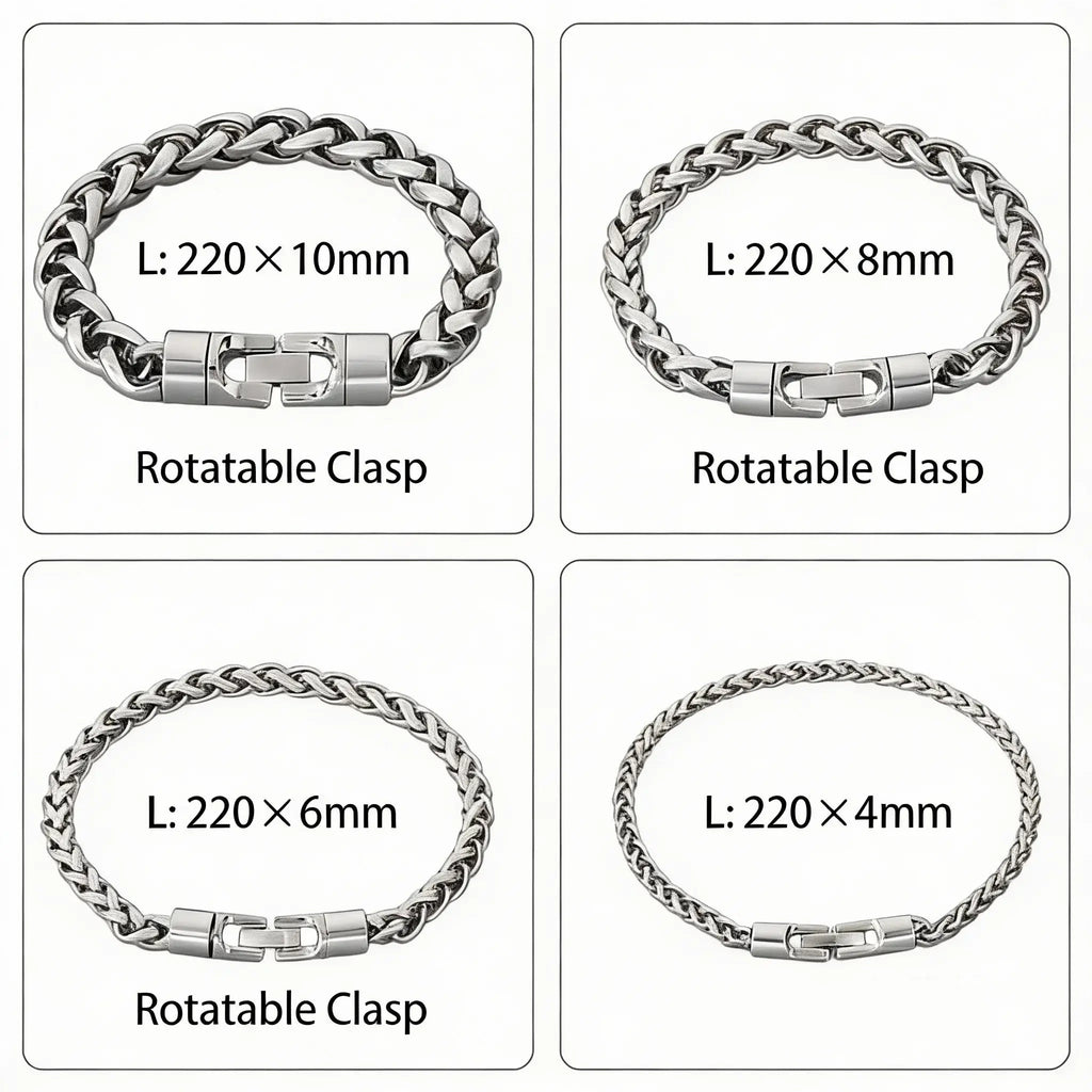 Vintage Twisted Chain Bracelet - Stainless Steel, Steel Plated