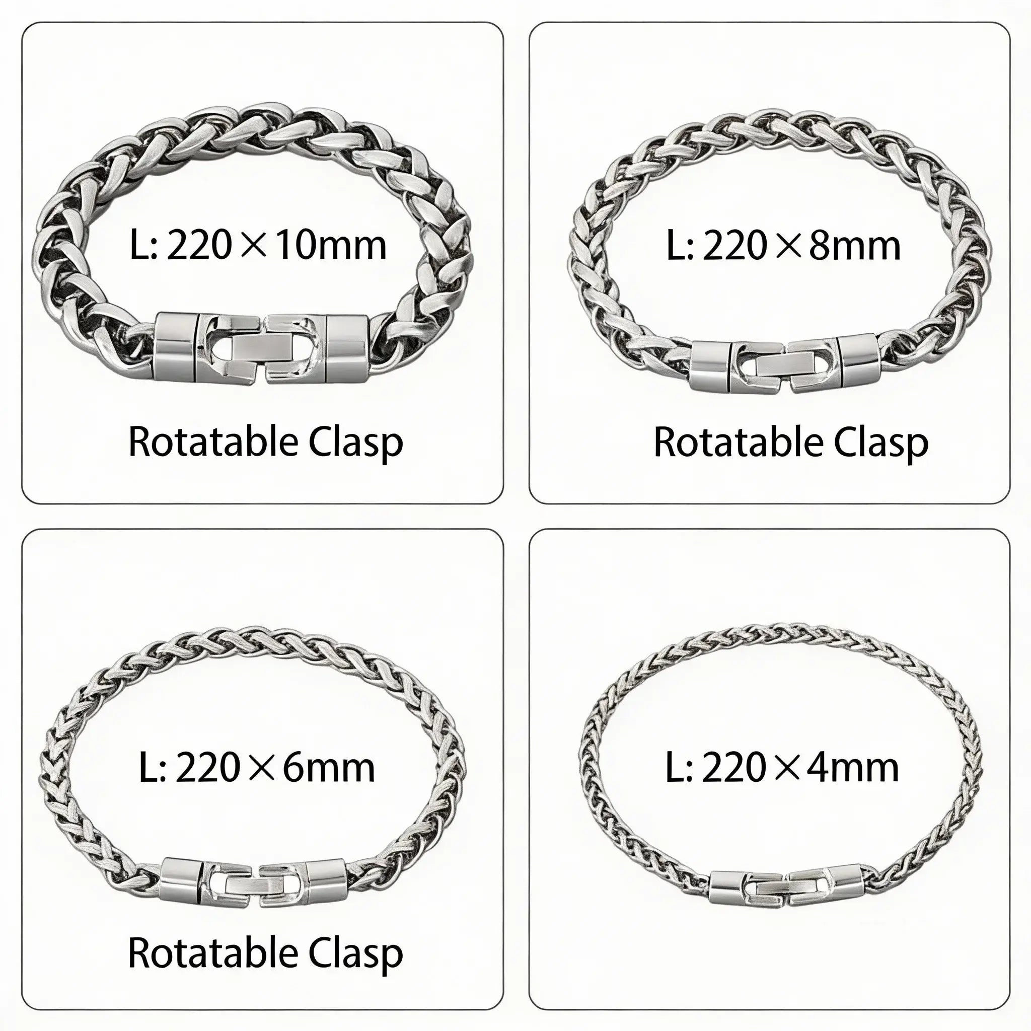 Vintage Twisted Chain Bracelet - Stainless Steel, Steel Plated