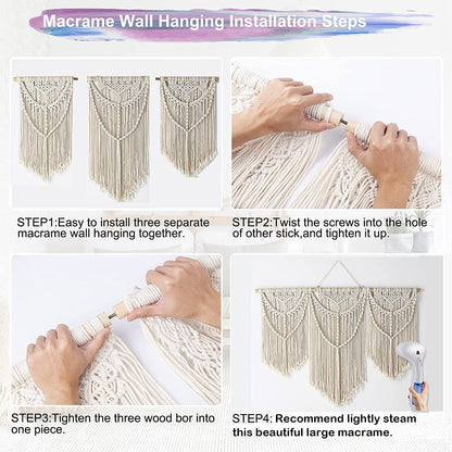 Steps for installing a large  tassel wall hanging