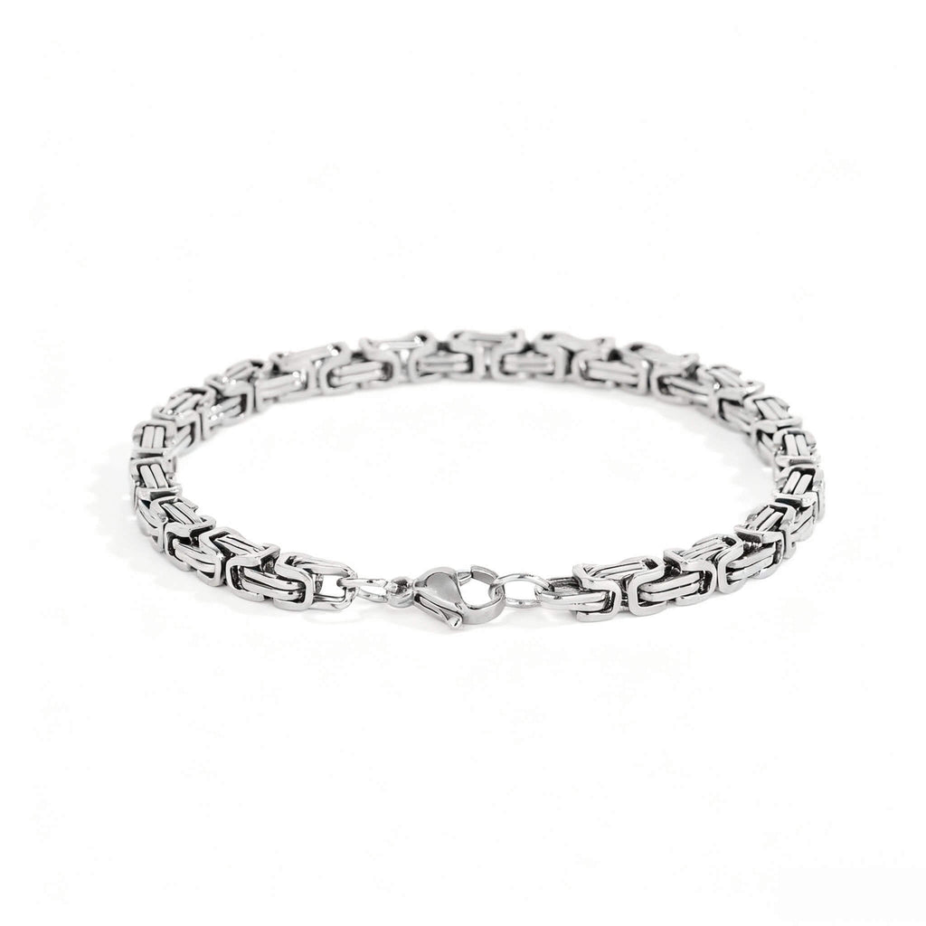 Byzantine Bracelet 4mm - Stainless Steel, Polished Finish