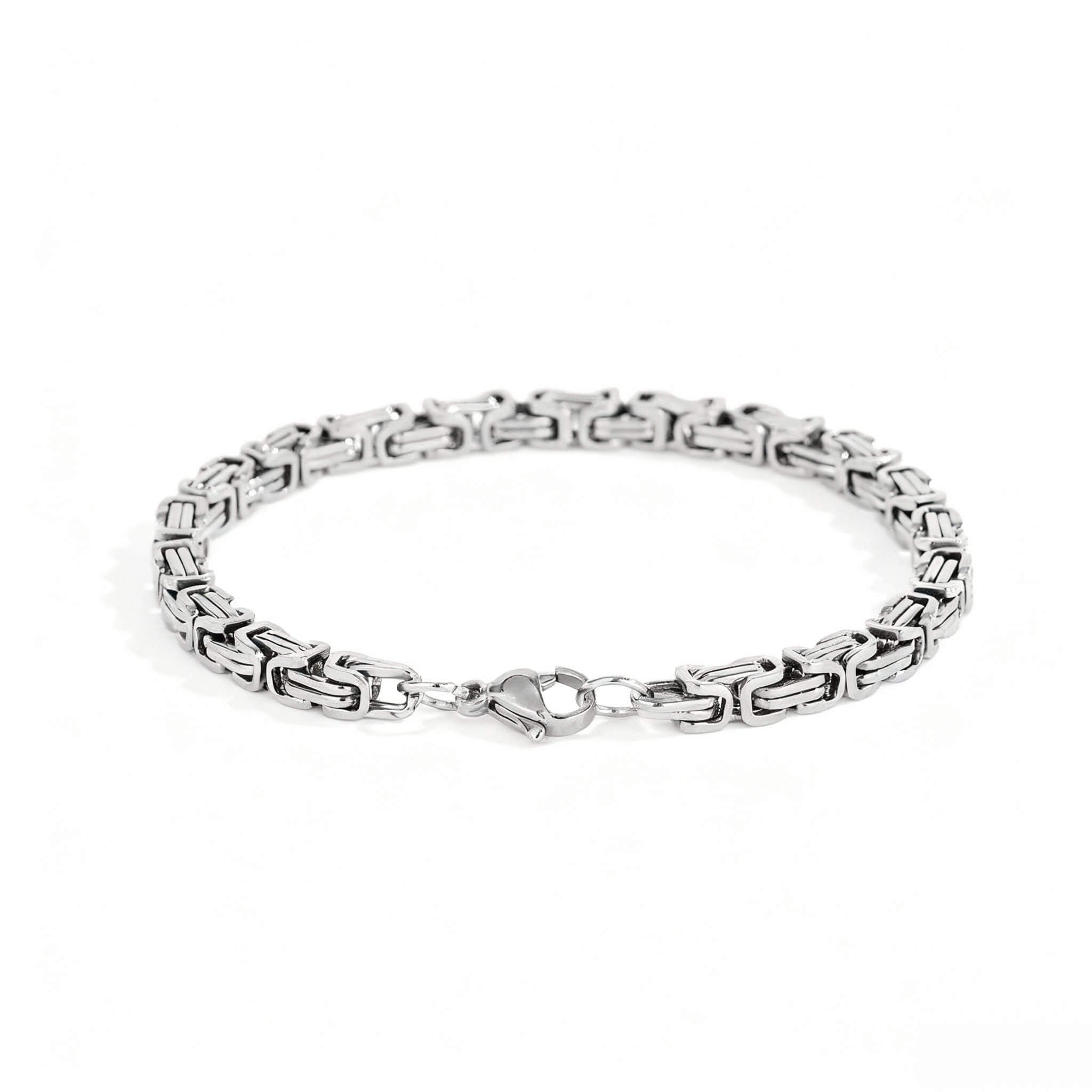 Byzantine Bracelet 4mm - Stainless Steel, Polished Finish