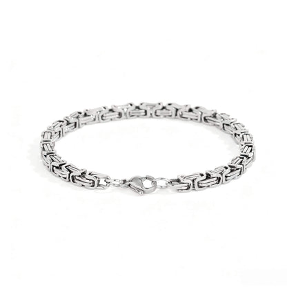 Byzantine Bracelet 4mm - Stainless Steel, Polished Finish