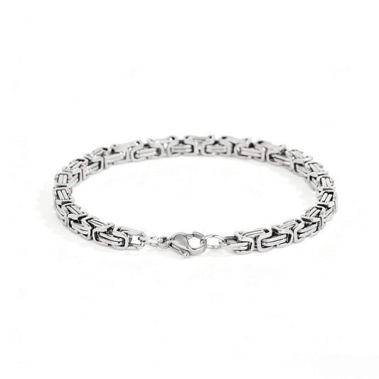 Byzantine Bracelet 4mm - Stainless Steel, Polished Finish