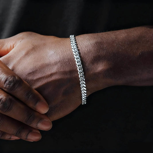 Cuban Link Bracelet – Stainless Steel, Polished Finish, Lobster Clasp