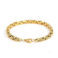 Byzantine Bracelet 4mm - Stainless Steel, 18K Gold Plated