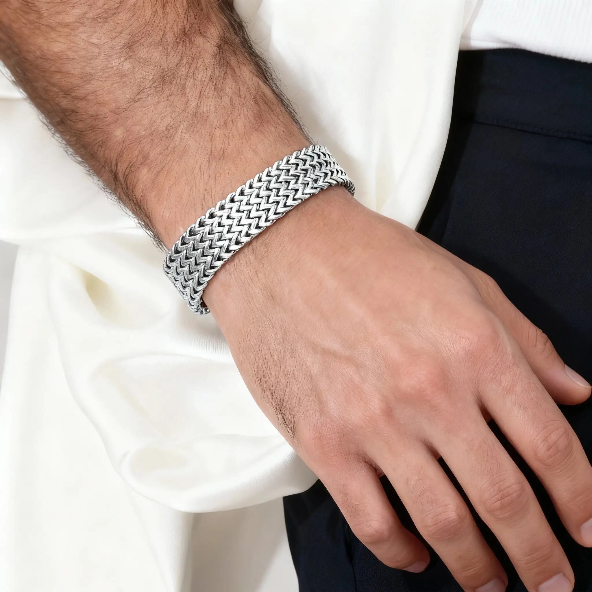 Men's Cuban Chain Bracelet 13mm - 316L Stainless Steel, Polished Finish