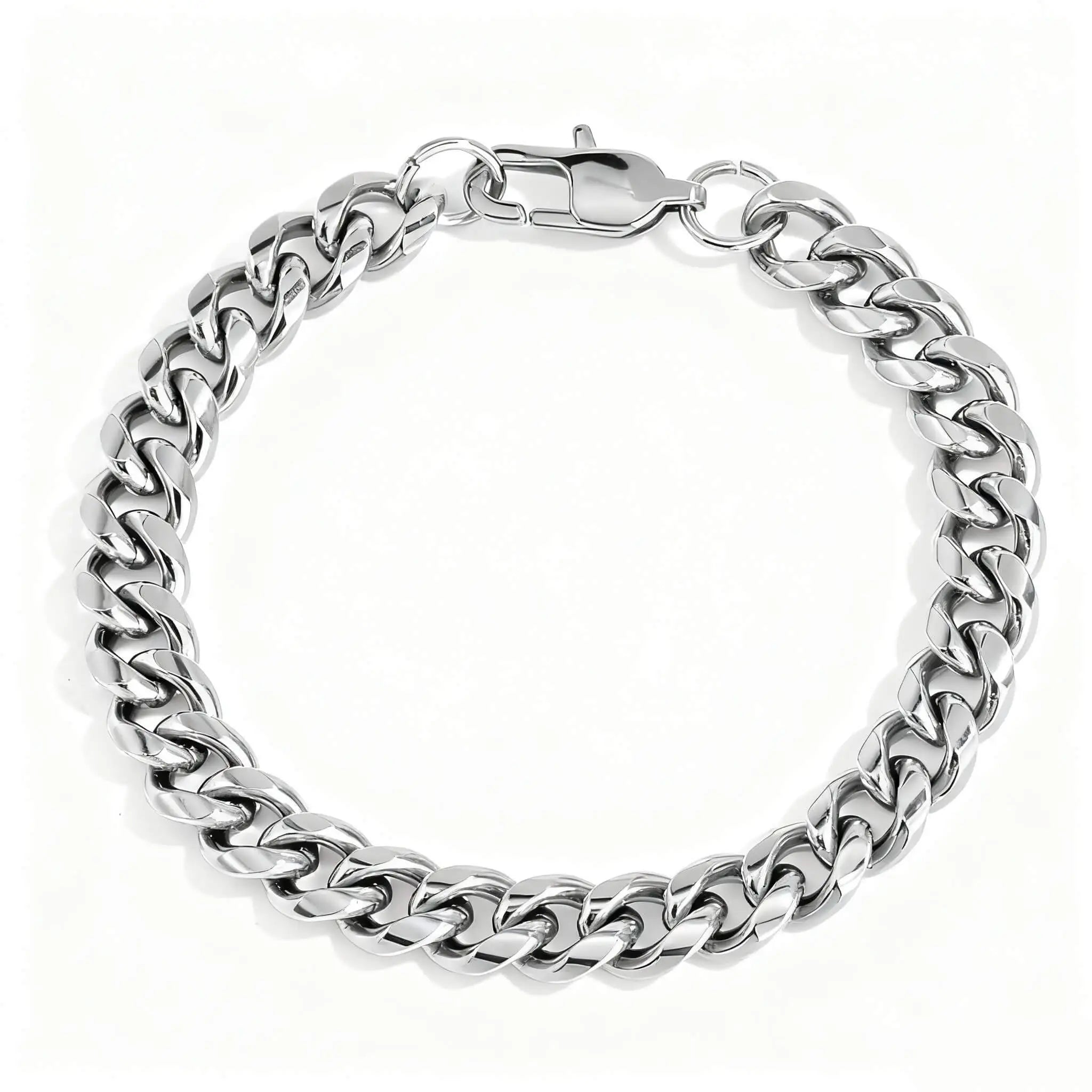 Cuban Link Bracelet – Stainless Steel, Polished Finish